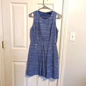 Gap Fit and Flare Dress blue and white stripe size 2